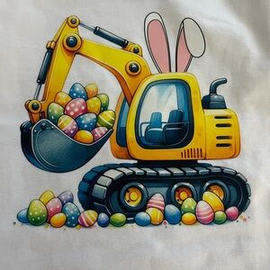 Yellow Digger Bunny Kids Tee